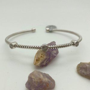 Sterling Silver and .10 CT Diamond Cuff Bracelet